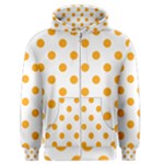 Polka Dots - Dark Tangerine Orange on White Men s Zipper Hoodie
