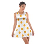 Polka Dots - Dark Tangerine Orange on White Cotton Racerback Dress