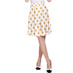 Polka Dots - Dark Tangerine Orange on White A-Line Skirt