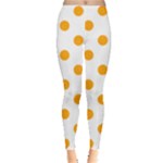 Polka Dots - Dark Tangerine Orange on White Women s Leggings