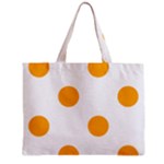 Polka Dots - Dark Tangerine Orange on White Zipper Mini Tote Bag