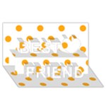 Polka Dots - Dark Tangerine Orange on White Best Friends 3D Greeting Card (8x4)