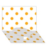 Polka Dots - Dark Tangerine Orange on White Circle Bottom 3D Greeting Card (7x5)