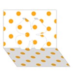 Polka Dots - Dark Tangerine Orange on White Clover 3D Greeting Card (7x5)