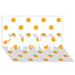 Polka Dots - Dark Tangerine Orange on White #1 MOM 3D Greeting Cards (8x4)