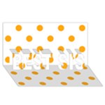 Polka Dots - Dark Tangerine Orange on White BEST SIS 3D Greeting Card (8x4)