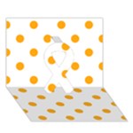 Polka Dots - Dark Tangerine Orange on White Ribbon 3D Greeting Card (7x5)