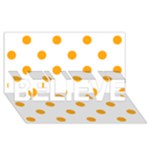 Polka Dots - Dark Tangerine Orange on White BELIEVE 3D Greeting Card (8x4)