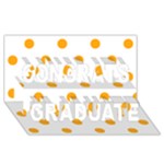 Polka Dots - Dark Tangerine Orange on White Congrats Graduate 3D Greeting Card (8x4)