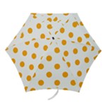 Polka Dots - Dark Tangerine Orange on White Mini Umbrella