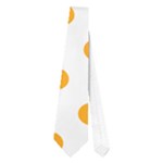 Polka Dots - Dark Tangerine Orange on White Necktie (One Side)