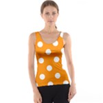 Polka Dots - White on Dark Orange Tank Top