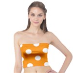 Polka Dots - White on Dark Orange Tube Top