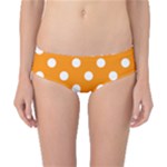 Polka Dots - White on Dark Orange Classic Bikini Bottoms