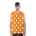 Polka Dots - White on Dark Orange Men s Basketball Tank Top