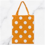 Polka Dots - White on Dark Orange Classic Tote Bag