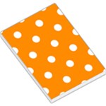Polka Dots - White on Dark Orange Large Memo Pads