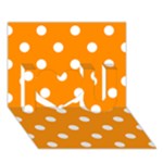 Polka Dots - White on Dark Orange I Love You 3D Greeting Card (7x5)