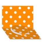 Polka Dots - White on Dark Orange Circle Bottom 3D Greeting Card (7x5)
