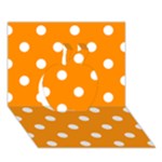Polka Dots - White on Dark Orange Apple 3D Greeting Card (7x5)
