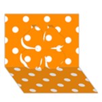 Polka Dots - White on Dark Orange Clover 3D Greeting Card (7x5)