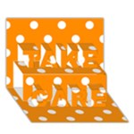 Polka Dots - White on Dark Orange TAKE CARE 3D Greeting Card (7x5)