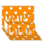 Polka Dots - White on Dark Orange You Did It 3D Greeting Card (7x5)