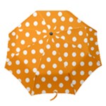 Polka Dots - White on Dark Orange Folding Umbrella
