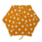 Polka Dots - White on Dark Orange Mini Umbrella