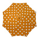 Polka Dots - White on Dark Orange Golf Umbrella