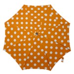 Polka Dots - White on Dark Orange Hook Handle Umbrella (Small)