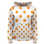 Polka Dots - Dark Orange on White Women s Pullover Hoodie