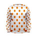 Polka Dots - Dark Orange on White Women s Sweatshirt