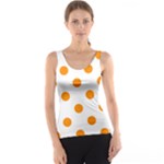 Polka Dots - Dark Orange on White Tank Top