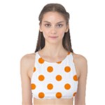 Polka Dots - Dark Orange on White Tank Bikini Top