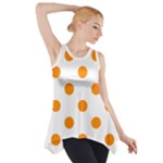 Polka Dots - Dark Orange on White Side Drop Tank Tunic