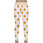 Polka Dots - Dark Orange on White Yoga Leggings
