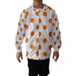 Polka Dots - Dark Orange on White Hooded Wind Breaker (Kids)