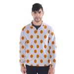 Polka Dots - Dark Orange on White Wind Breaker (Men)