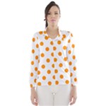 Polka Dots - Dark Orange on White Wind Breaker (Women)