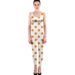 Polka Dots - Dark Orange on White OnePiece Catsuit