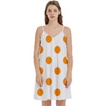 Polka Dots - Dark Orange on White Women s Reversible Sports Bra with Border