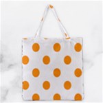 Polka Dots - Dark Orange on White Grocery Tote Bag