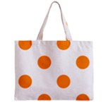 Polka Dots - Dark Orange on White Zipper Mini Tote Bag