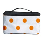 Polka Dots - Dark Orange on White Cosmetic Storage Case