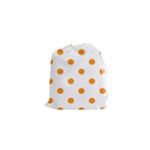 Polka Dots - Dark Orange on White Drawstring Pouch (XS)