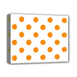 Polka Dots - Dark Orange on White Deluxe Canvas 14  x 11  (Stretched)
