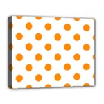 Polka Dots - Dark Orange on White Deluxe Canvas 20  x 16  (Stretched)