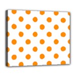 Polka Dots - Dark Orange on White Deluxe Canvas 24  x 20  (Stretched)