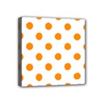 Polka Dots - Dark Orange on White Mini Canvas 4  x 4  (Stretched)